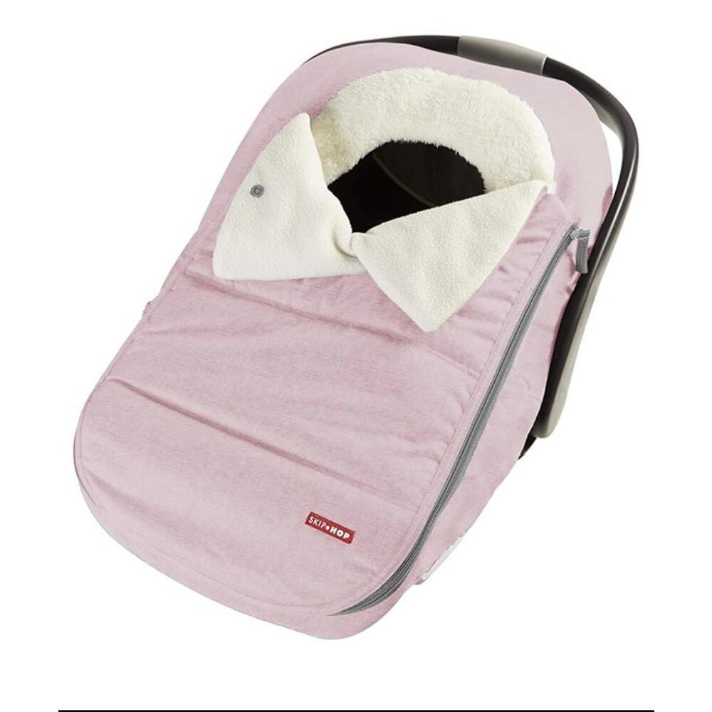 SKIP HOP STROLL & GO CAR SEAT COVER IN PINK HEATHER